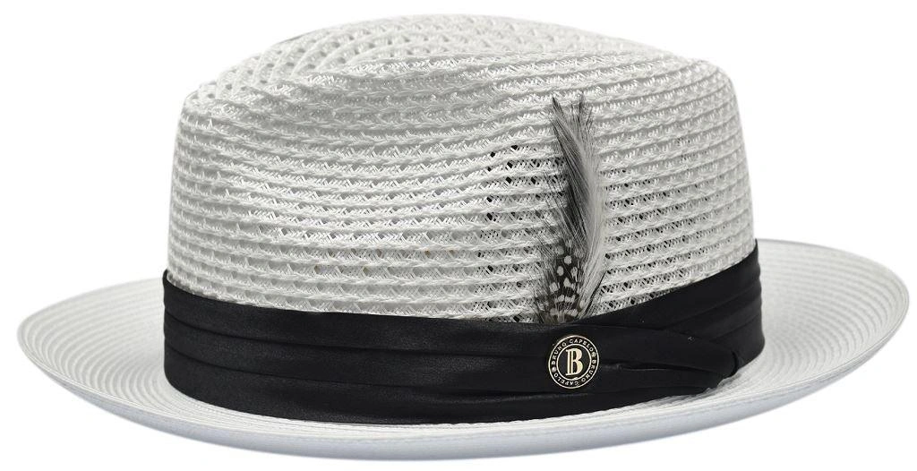 Zomerse Strohoed: Wit met Zwarte Band - De Perfecte Fedora voor Jou!