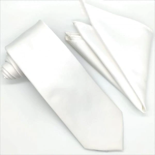 Elegante Witte Stropdas en Zakdoek: De Perfecte Set voor Jouw Uitstraling!