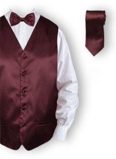 Zijdezacht Wijnrood Tuxedo Vest Set: Elegante Avond, Onvergetelijke Stijl